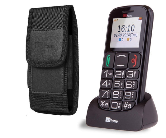 TTfone TT200 Mercury 2 Big Button Basic Senior Mobile Phone Simple  CB4 Nylon Case & Vodafone PAYG Sim Card