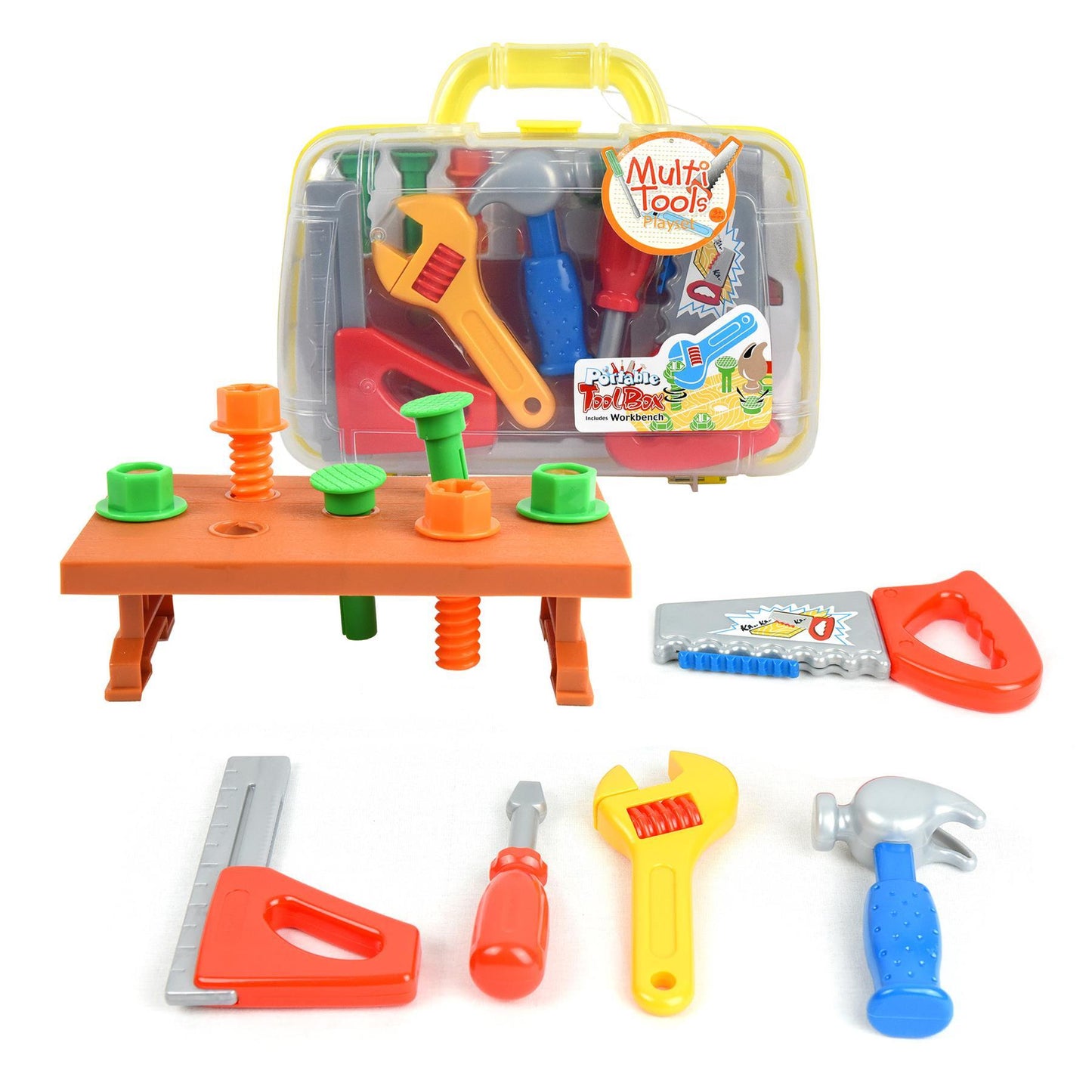 Childrens Kids DIY Portable Tool Set Carry Case Play Set Toy, 13 Piece