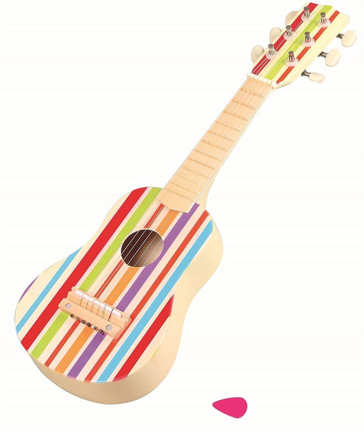 Lelin Wooden Striped Decor Guitar Children Musical Instrument Play Music 3+