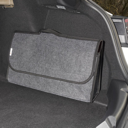 Deluxe Car Boot Storage Organiser Bag Anti Slip Foldable Large Tool Box - Grey