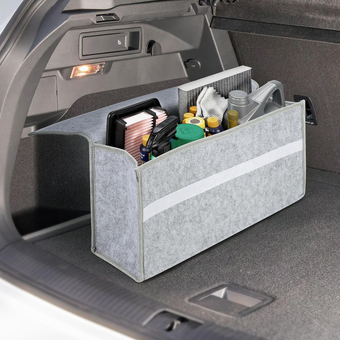 Light Grey Large Anti Slip Car Trunk Boot Storage Organiser Case Tool Bag