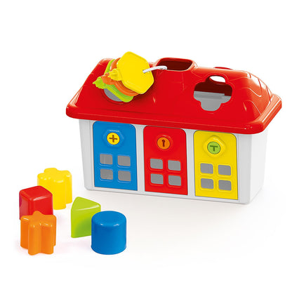 SOKA Shape Sorter Happy House with 5 Shapes, 3 Keys for Lockable Doors