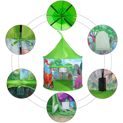 SOKA Play Tent Pop Up Indoor or Outdoor Garden Playhouse Dino Tent for Kids Childrens