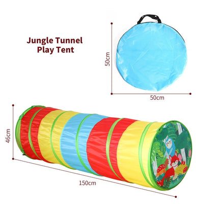 SOKA Kids Play Tunnel Multicoloured Pop Up Jungle Indoor or Outdoor Garden Play Tents