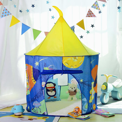 SOKA Space Play Tent Portable Foldable Blue & Yellow Pop Up Garden Playhouse Tent