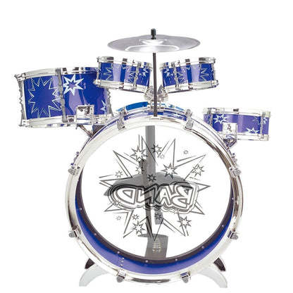 Soka Big Band Children's Rockstar Drums & Cymbal Kit With Stool- BLUE