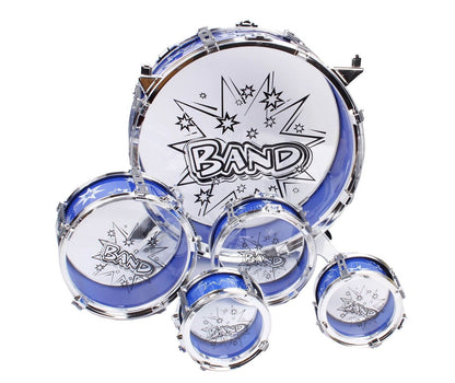 Soka Big Band Children's Rockstar Drums & Cymbal Kit With Stool- BLUE