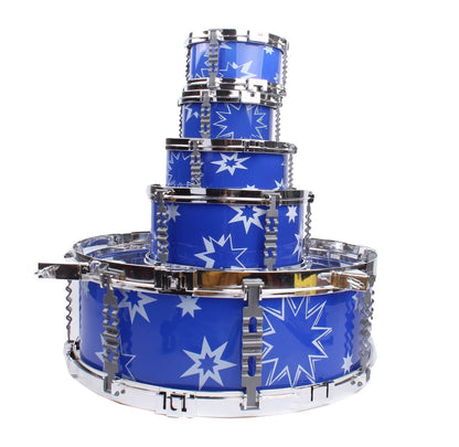 Soka Big Band Children's Rockstar Drums & Cymbal Kit With Stool- BLUE