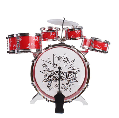 Soka Big Band Children's Rockstar Drums & Cymbal Kit With Stool- RED