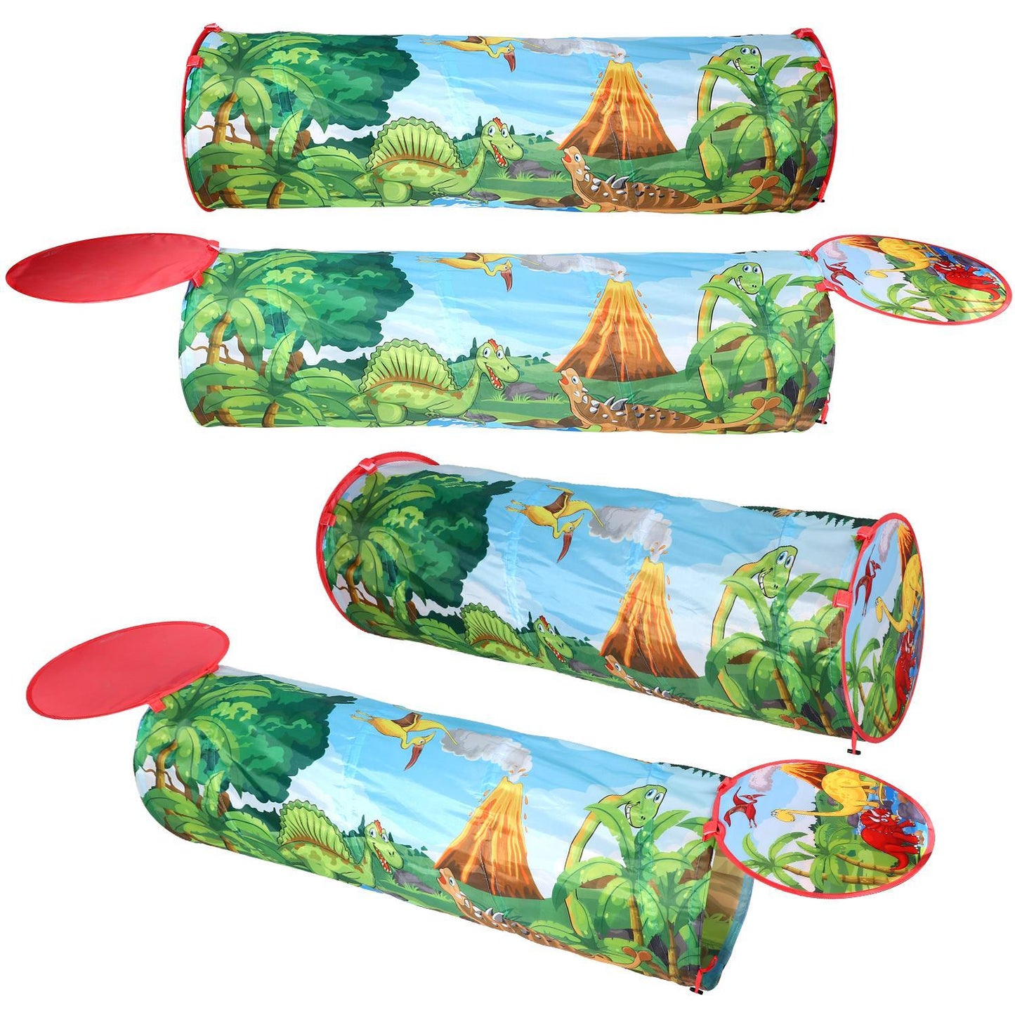 SOKA Kids Play Tunnel Green Pop Up Dino Dinosaur Indoor or Outdoor Garden Play Tent