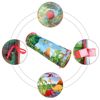 SOKA Kids Play Tunnel Green Pop Up Dino Dinosaur Indoor or Outdoor Garden Play Tent