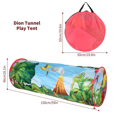 SOKA Kids Play Tunnel Green Pop Up Dino Dinosaur Indoor or Outdoor Garden Play Tent