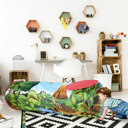 SOKA Kids Play Tunnel Green Pop Up Dino Dinosaur Indoor or Outdoor Garden Play Tent