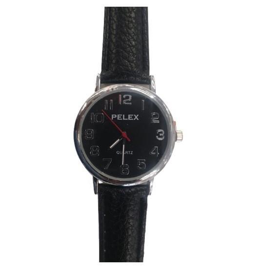 PELEX  Gents Leather Strap Quartz Watch PLX-010-PNP-BLK-BLK