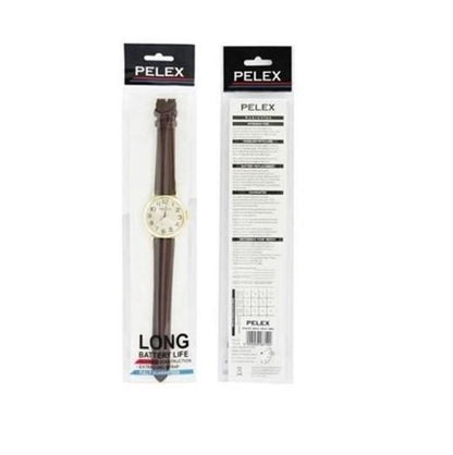 PELEX  Gents Leather Strap Quartz Watch PLX-010-GOLD-WHT-BRN