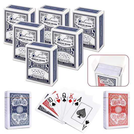 Traditional Motorbike Poker Casino Plastic Coated Playing Cards Decks (2 / 4  / 6 / 12)