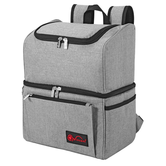 18Lt Grey Backpack Cooler Multi Pocketed Picnic Insulated Bag