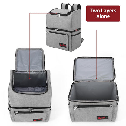 18Lt Grey Backpack Cooler Multi Pocketed Picnic Insulated Bag