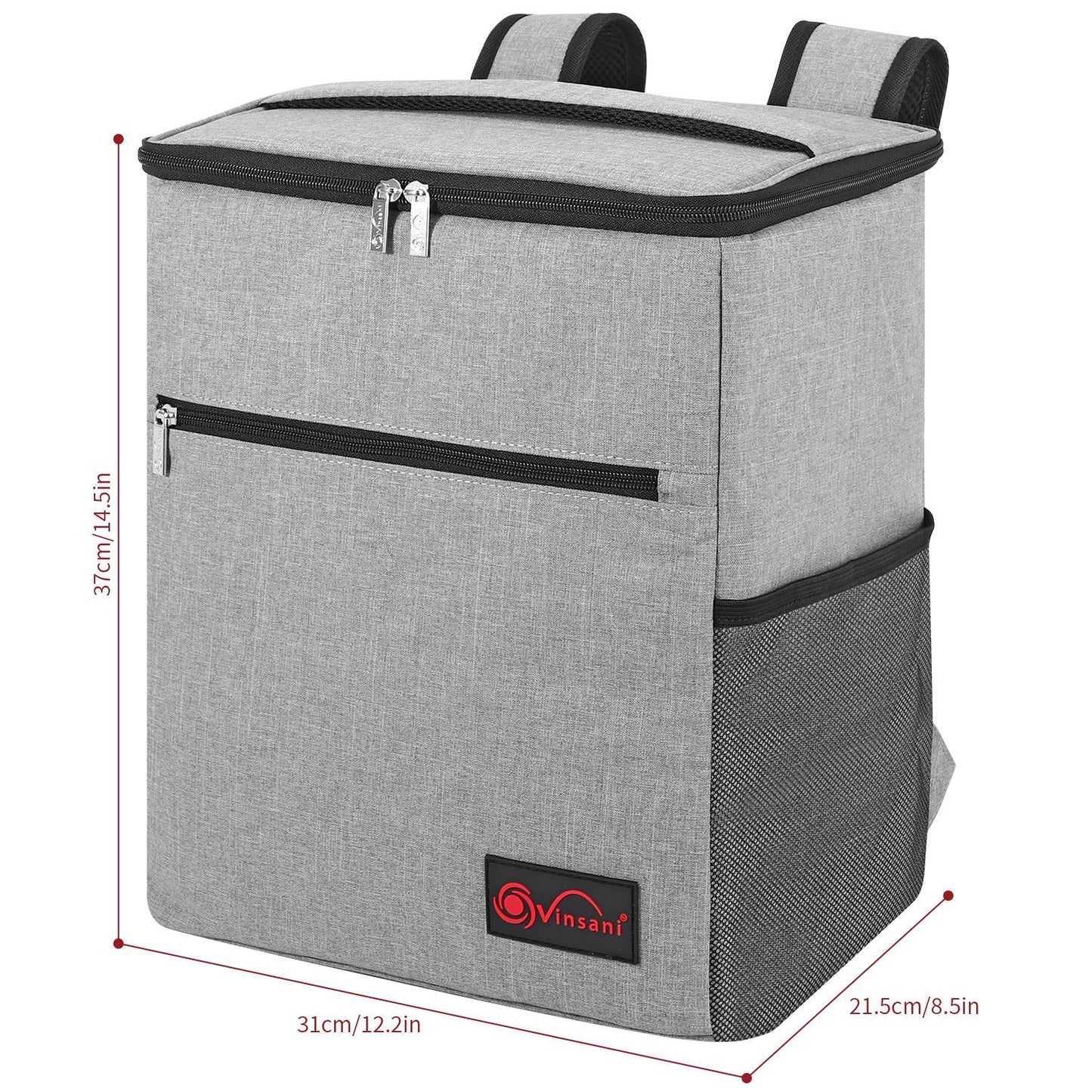 24Lt Grey Backpack Cooler Multi Pocketed Picnic Insulated Bag
