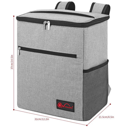 24Lt Grey Backpack Cooler Multi Pocketed Picnic Insulated Bag