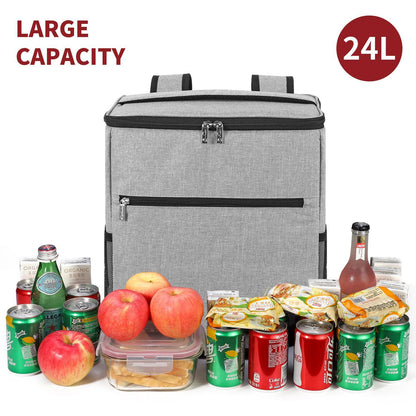 24Lt Grey Backpack Cooler Multi Pocketed Picnic Insulated Bag