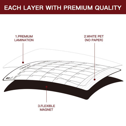 Monthly Magnetic Memo Notes Whiteboard for Home Office Task - A3