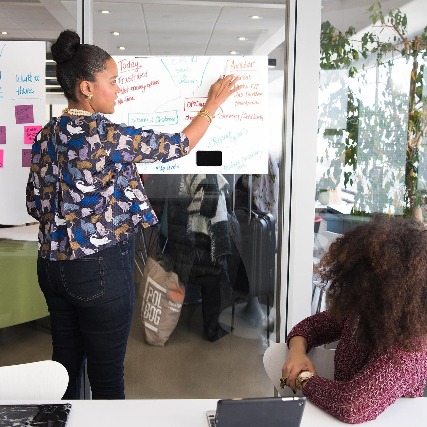 Magnetic Whiteboard  45 x 60 cm Size with 4 Dry Wipe Pens and Eraser