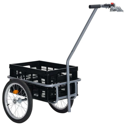 Bicycle Cargo Trailer with 50 L Foldable Transportbox Black 150 kg