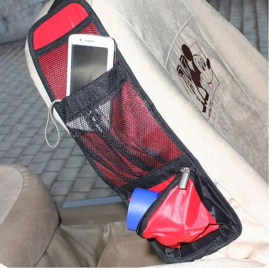 Car Multi Side Pocket Seat Storage Hanging Bag Organise Pouch - Red