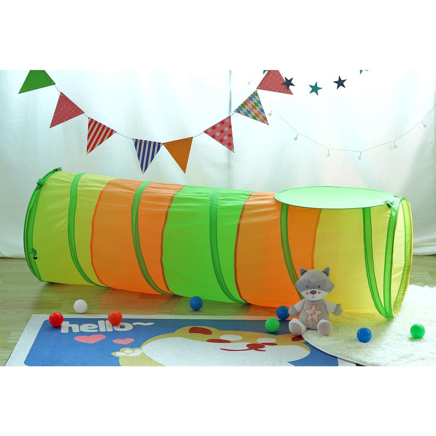 SOKA Play Tunnel Pop Up Indoor Outdoor Garden Play Tent for Kids Children - Green