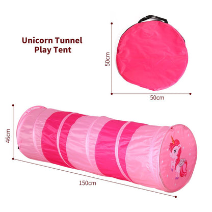 SOKA Play Tunnel Pop Up Indoor Outdoor Garden Play Tent for Kids Children - Pink