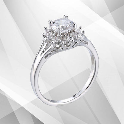 1.8Ct Round-Cut Diamond Cushion Halo Bridal Engagement Ring 18K White Gold Over