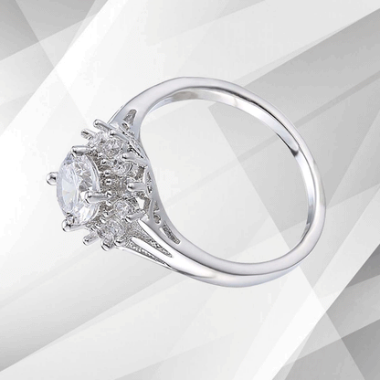 1.8Ct Round-Cut Diamond Cushion Halo Bridal Engagement Ring 18K White Gold Over