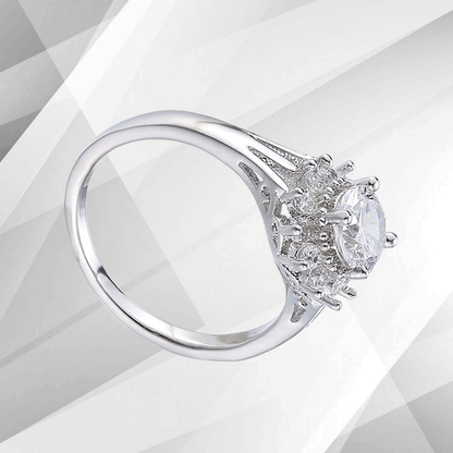 1.8Ct Round-Cut Diamond Cushion Halo Bridal Engagement Ring 18K White Gold Over