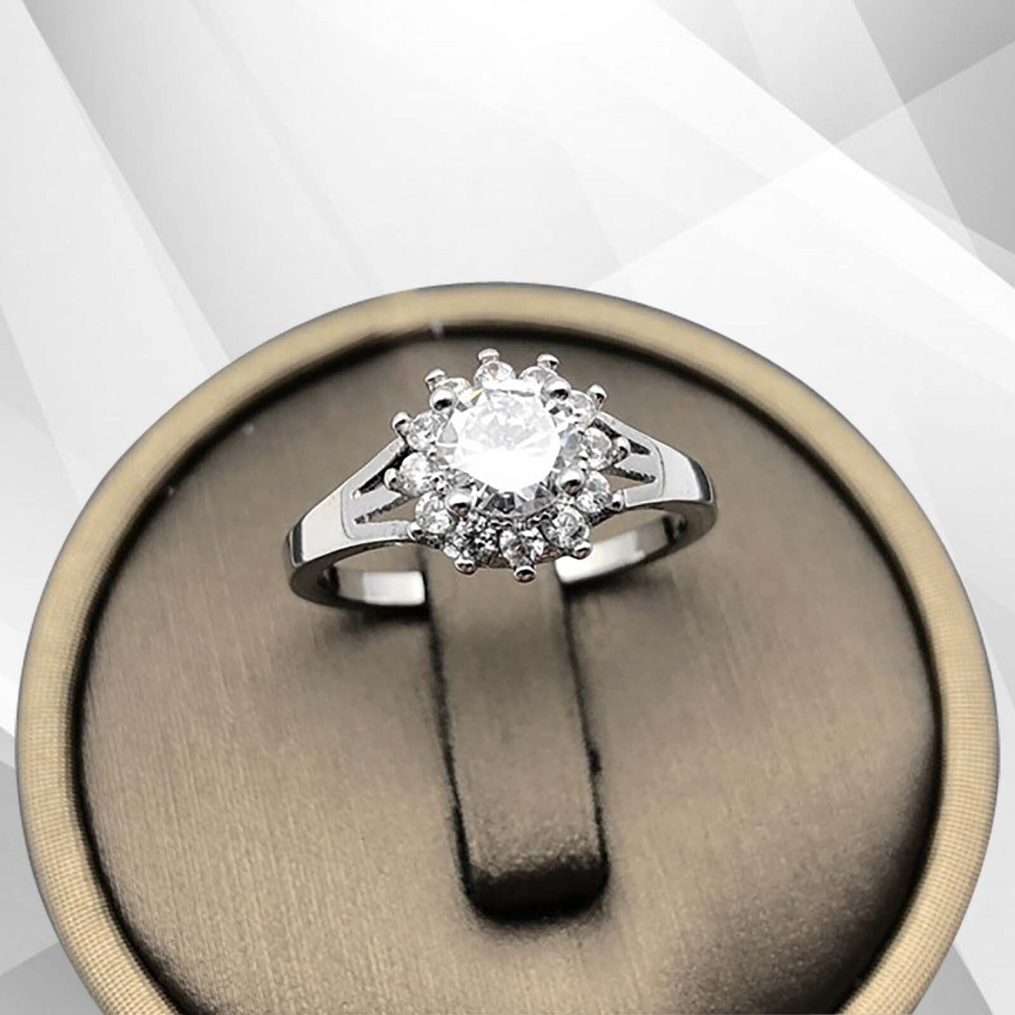 1.8Ct Round-Cut Diamond Cushion Halo Bridal Engagement Ring 18K White Gold Over