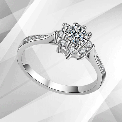 1.8Ct Round-Cut 19 CZ Diamonds Halo Women Engagement Ring 14Ct White Gold Over