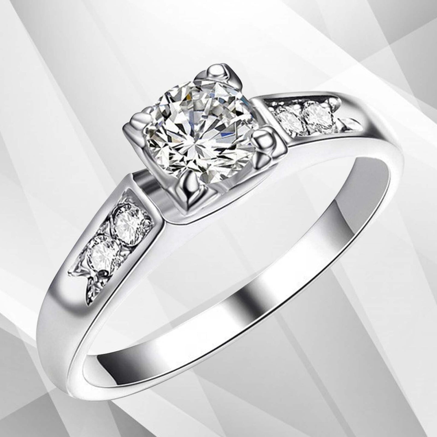 1.80Ct Princess-Cut Diamond Solitaire Girls Engagement Ring 18Ct White Gold Over
