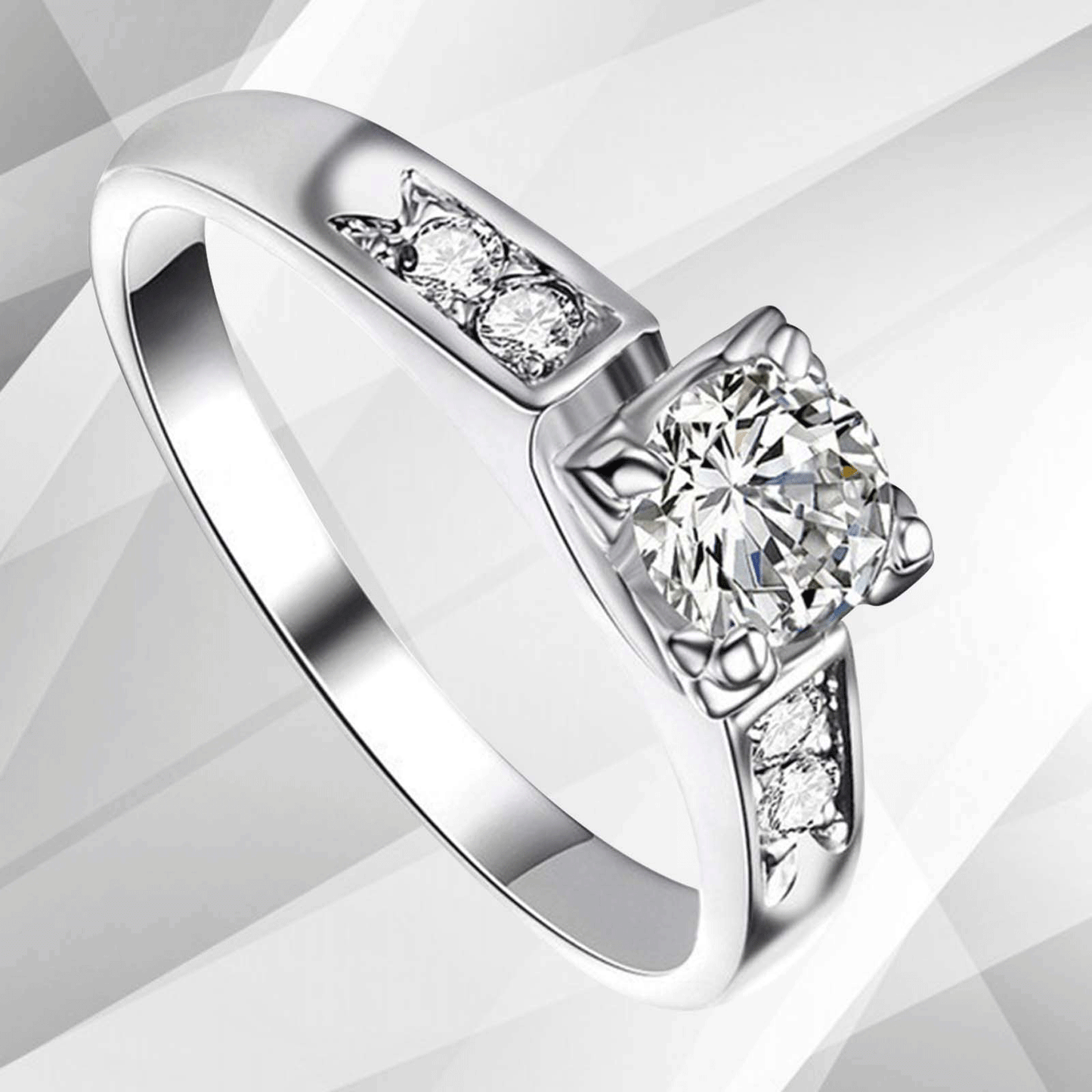 1.80Ct Princess-Cut Diamond Solitaire Girls Engagement Ring 18Ct White Gold Over