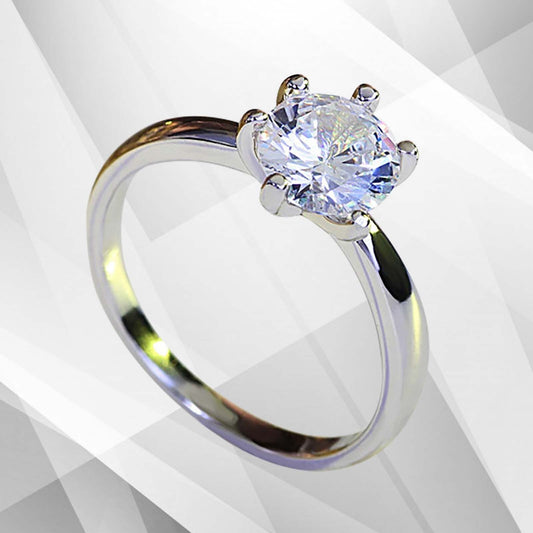 2.0Ct Round-Cut Diamond Solitaire Bridal Engagement Ring 18Ct White Gold Over