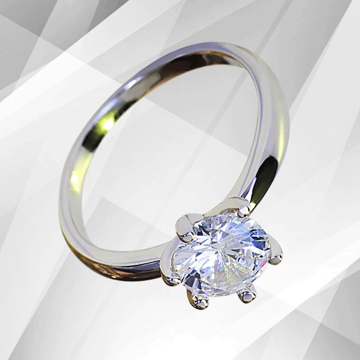 2.0Ct Round-Cut Diamond Solitaire Bridal Engagement Ring 18Ct White Gold Over