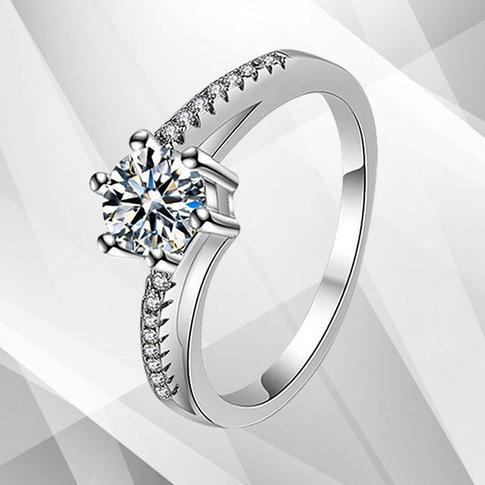 1.80Ct Round-Cut 15 Diamonds Solitaire Girls Engagement Ring 18K White Gold Over