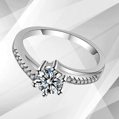 1.80Ct Round-Cut 15 Diamonds Solitaire Girls Engagement Ring 18K White Gold Over
