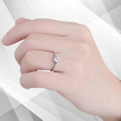 1.80Ct Round-Cut 15 Diamonds Solitaire Girls Engagement Ring 18K White Gold Over