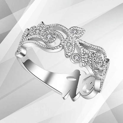 0.35Ct 19 Diamonds Designer Sparkling Bridal Engagement Ring 18K White Gold Over