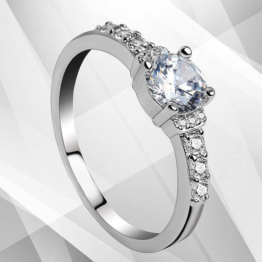 1.8Ct Round-Cut CZ Diamond Solitaire Bridal Engagement Ring 18Ct White Gold Over