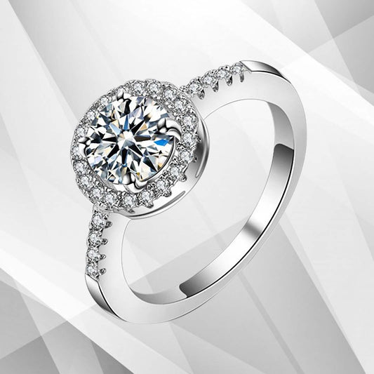 2.88Ct Large CZ Diamond Cushion Halo Bridal Engagement Ring 18Ct White Gold Over