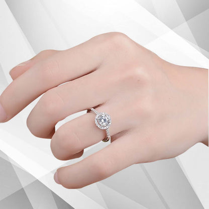 2.88Ct Large CZ Diamond Cushion Halo Bridal Engagement Ring 18Ct White Gold Over