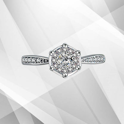 1.68Ct Round-Cut 26 CZ Diamonds Halo Bridal Engagement Ring 18Ct White Gold Over
