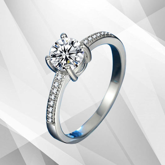 2.0Ct Round-Cut CZ Diamond Solitaire Bridal Engagement Ring 18Ct White Gold Over