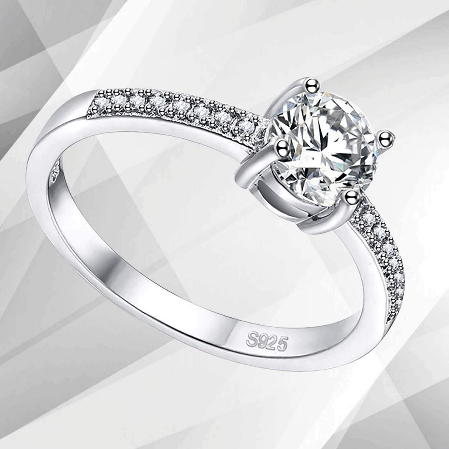 2.0Ct Round-Cut CZ Diamond Solitaire Bridal Engagement Ring 18Ct White Gold Over